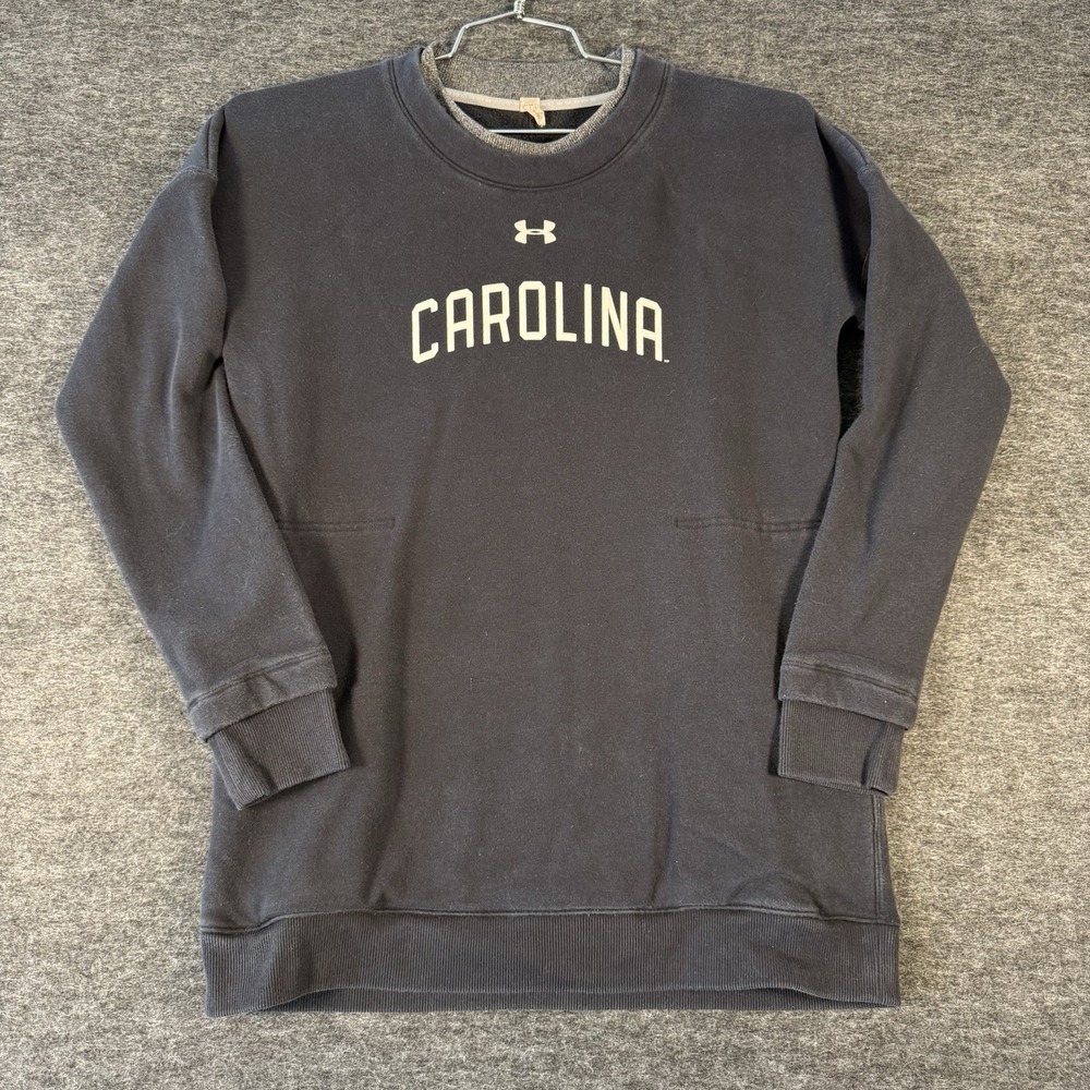 UA Under Armour Threadborne Pullover Sweatshirt Carolina Black Medium